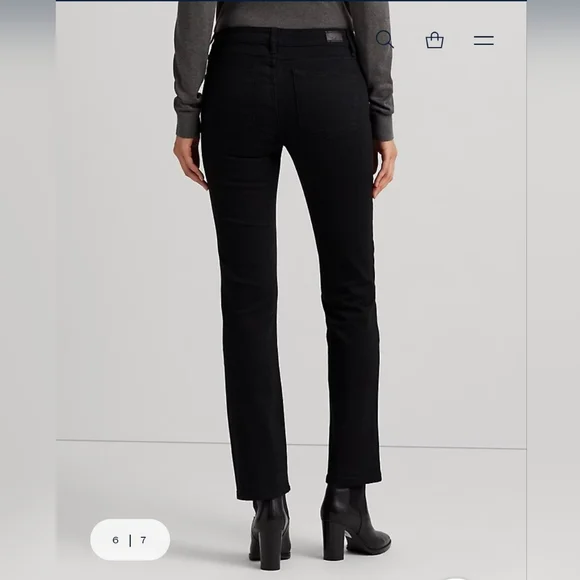 Ralph Lauren Women's Black Modern Straight Leg Jeans Sz 10 *W - Picture 3 of 7